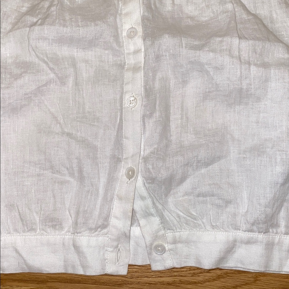 Madewell White Sleeveless Button-Up Top with Crochet Detail size 4 NWT - Picture 4 of 5